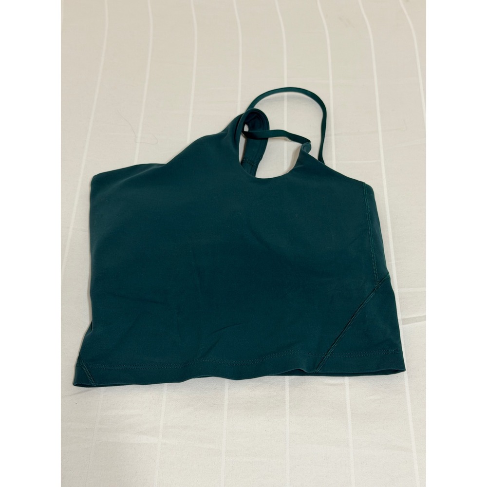 Lululemon Align Asymmetrical Bra Light Support C/D Cup Teal Green LW1ELDS Size 2